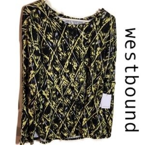 New!🔥WESTBOUND Black &
Yellow Geometric Long Sleeve Knit Top
Size L